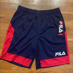 Fila Men's Navy and Red Athletic Shorts